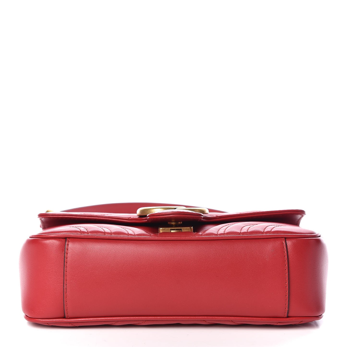 Calfskin Matelasse Mini GG Marmont Shoulder Bag Hibiscus Red