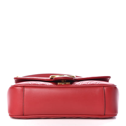 Gucci Calfskin Matelasse Mini GG Marmont Shoulder Bag Hibiscus Red 10 of 10