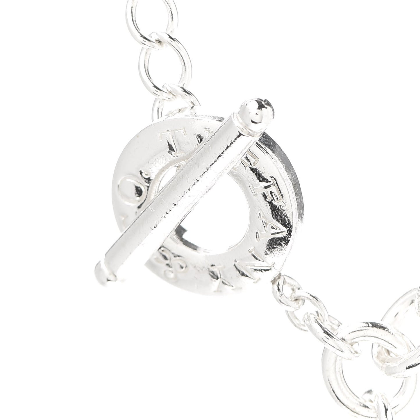 Sterling Silver Heart Tag Toggle Necklace