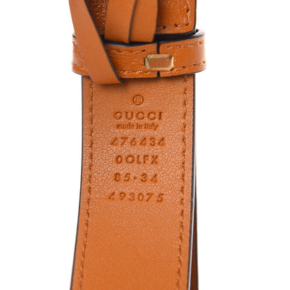 Gucci Vintage Effect Calfskin Matelasse Diagonal Torchon GG Marmont Belt Bag 85 34 Cognac 8 of 9