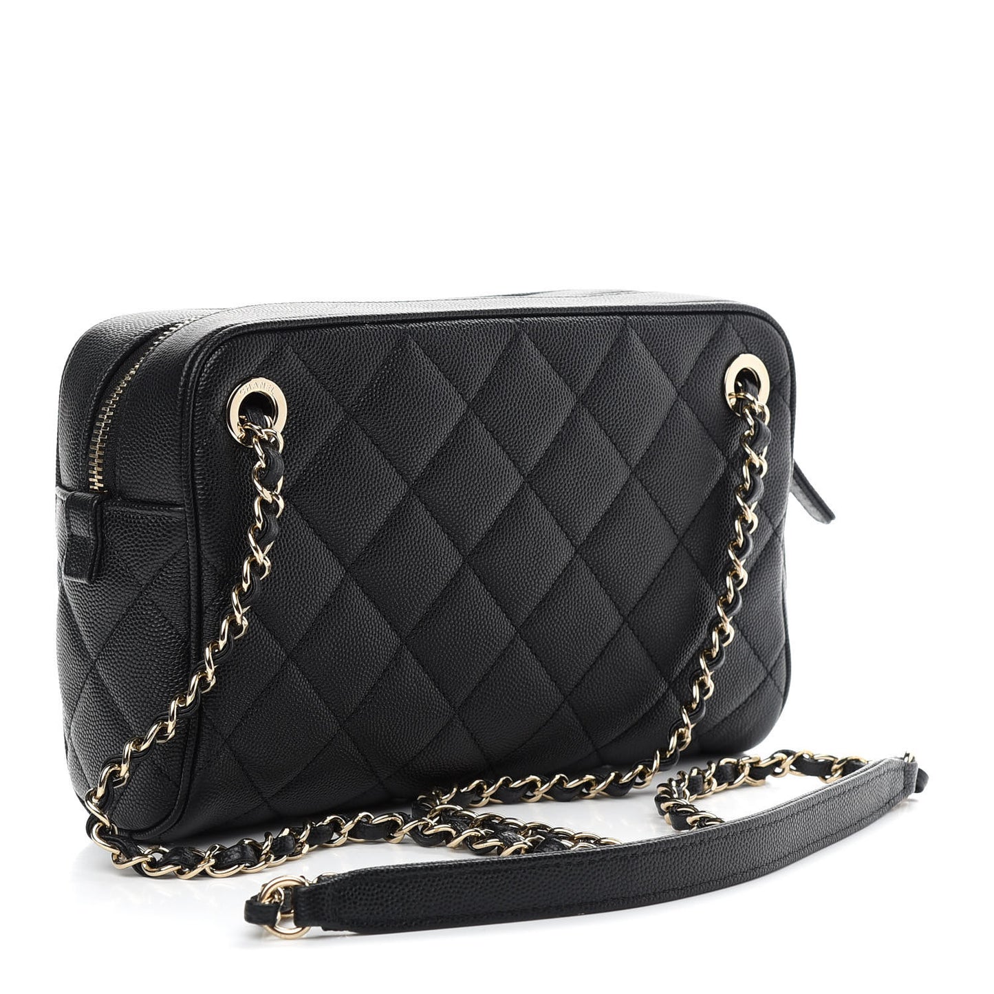 Caviar Quilted Small In & Out Camera Case Black