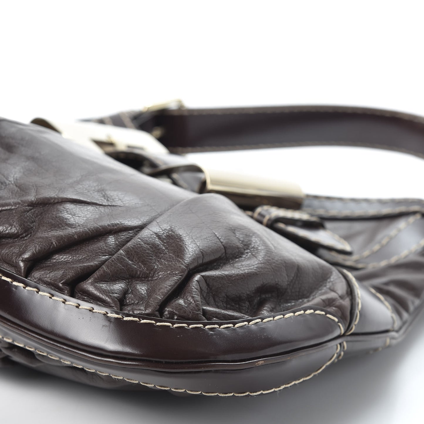 Calfskin Queen Bow Hobo Brown
