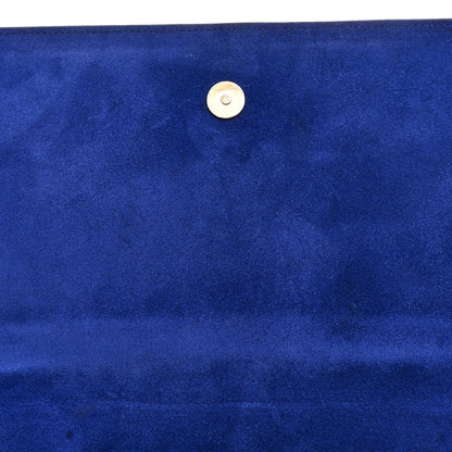 Saint Laurent Patent Calfskin Monogram Large Belle De Jour Clutch Royal Blue 10 of 12