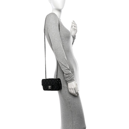 Chanel Patent Calfskin Quilted Extra Mini Rectangular Flap Black 3 of 10