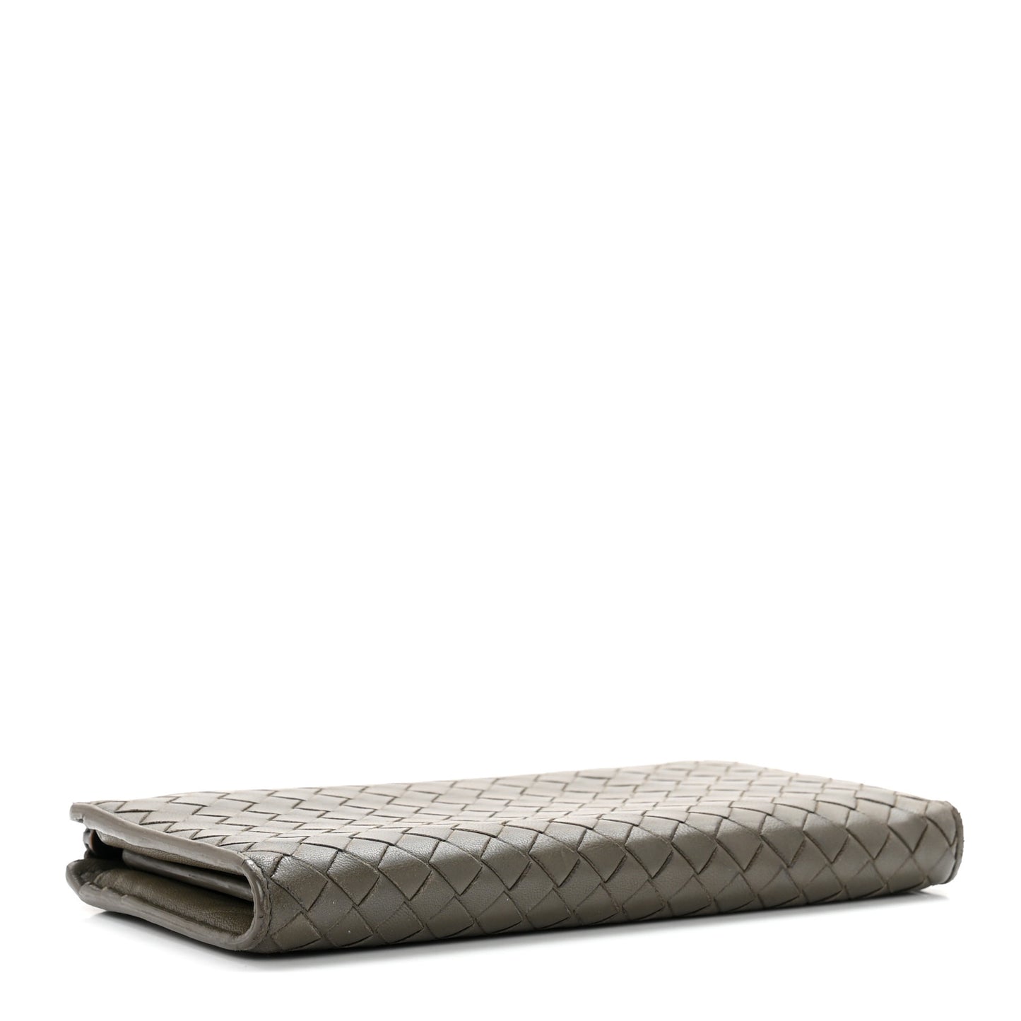 Nappa Intrecciato Half Zip Around Wallet Mud