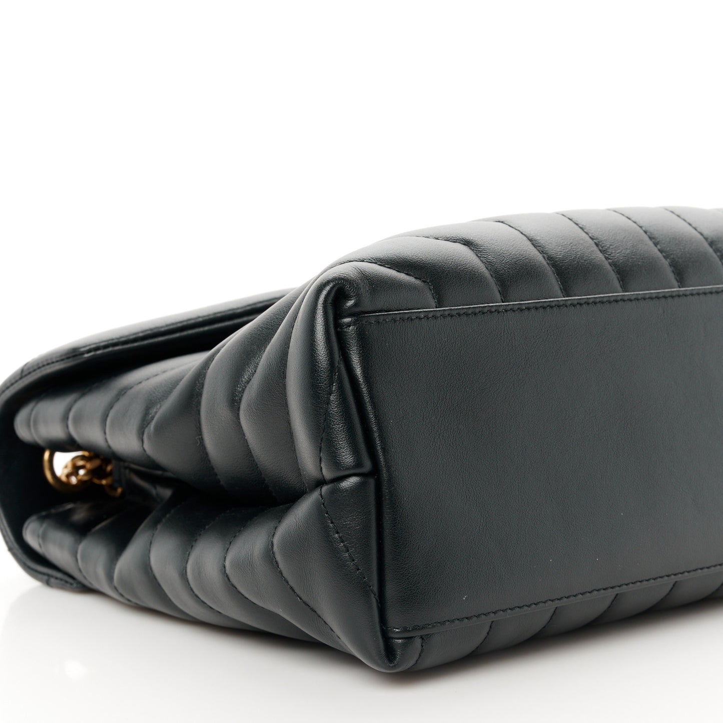 Calfskin Y Quilted Monogram Medium Loulou Chain Satchel Black