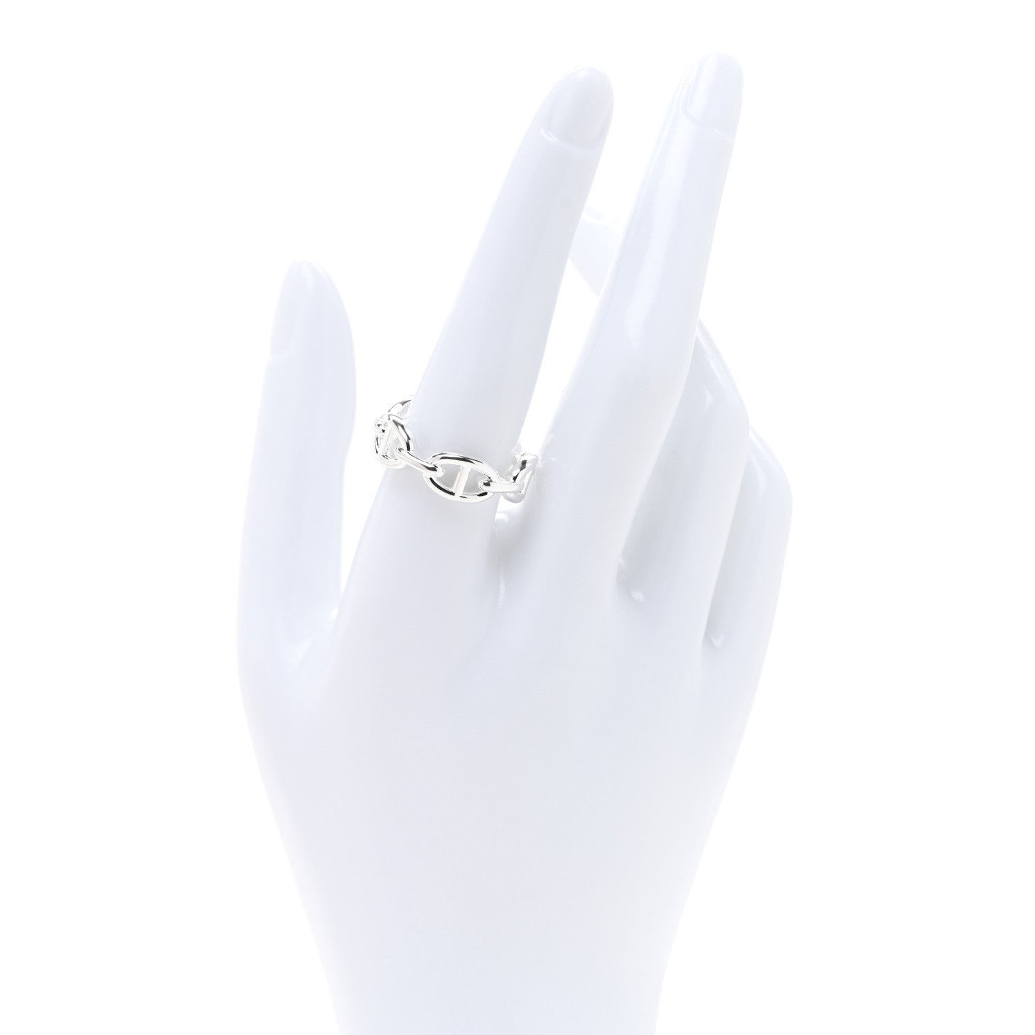 Hermes Sterling Silver PM Chaine d'Ancre Enchainee Band Ring 59 8.75 2 of 5