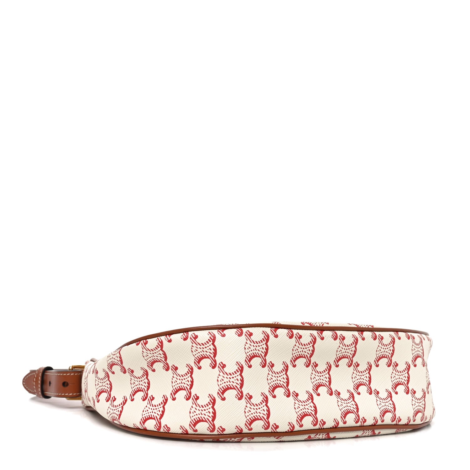 Celine Canvas Calfskin Ava Triomphe Shoulder Bag Red 5 of 8