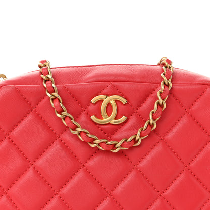 Chanel Lambskin Quilted CC Pearl Crush Camera Case Red 8 of 14