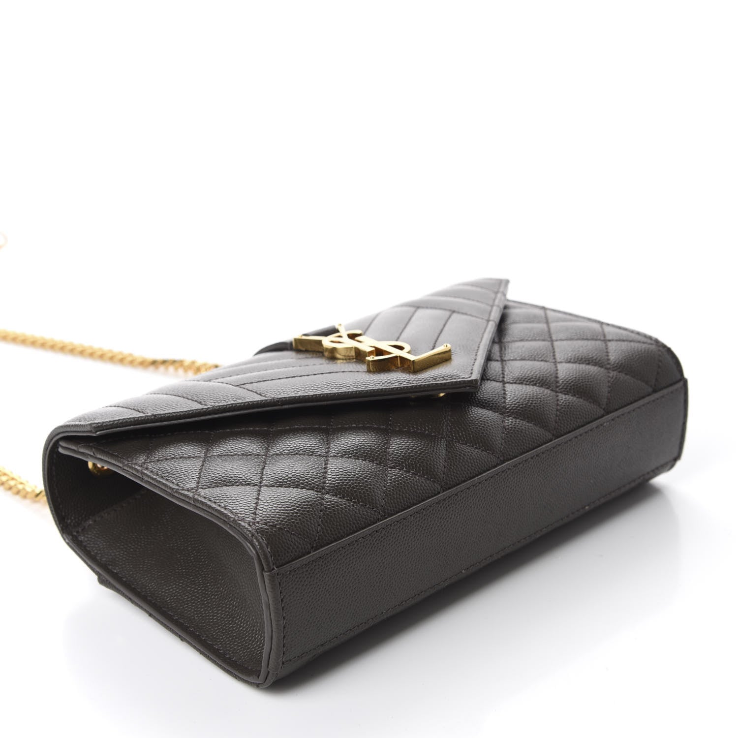 Saint Laurent Grain De Poudre Textured Mixed Matelasse Triquilt Small Monogram Satchel Pebble 4 of 10