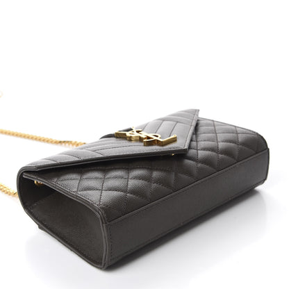 Saint Laurent Grain De Poudre Textured Mixed Matelasse Triquilt Small Monogram Satchel Pebble 4 of 10