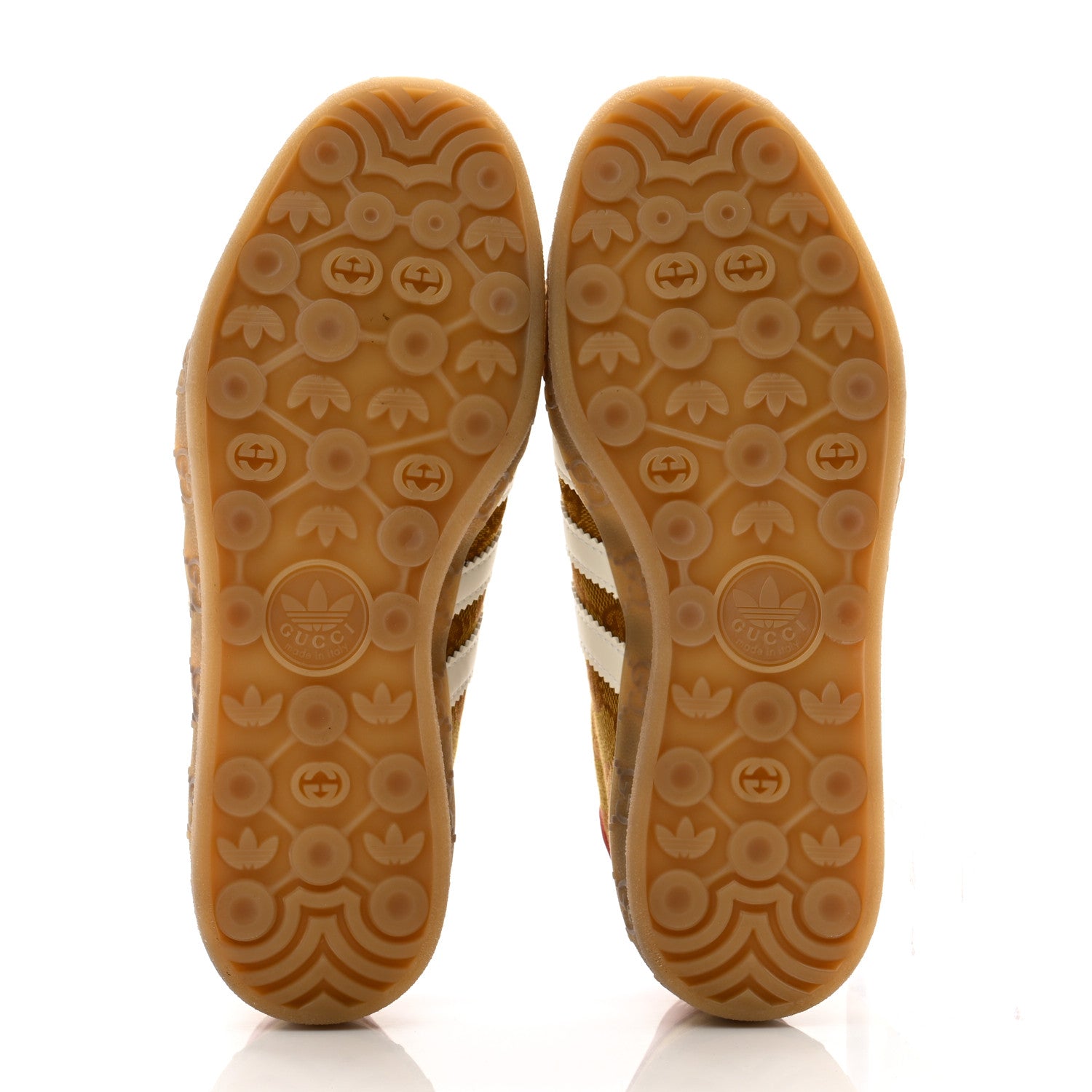 Gucci X ADIDAS Vintage GG Monogram Mens Gazelle Sneakers 7.5 Mid Natural Nut Off White 5 of 9