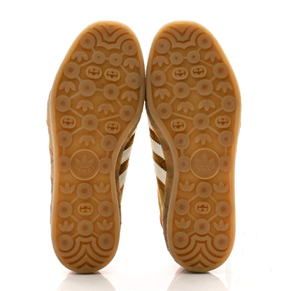 Gucci X ADIDAS Vintage GG Monogram Mens Gazelle Sneakers 7.5 Mid Natural Nut Off White 5 of 9