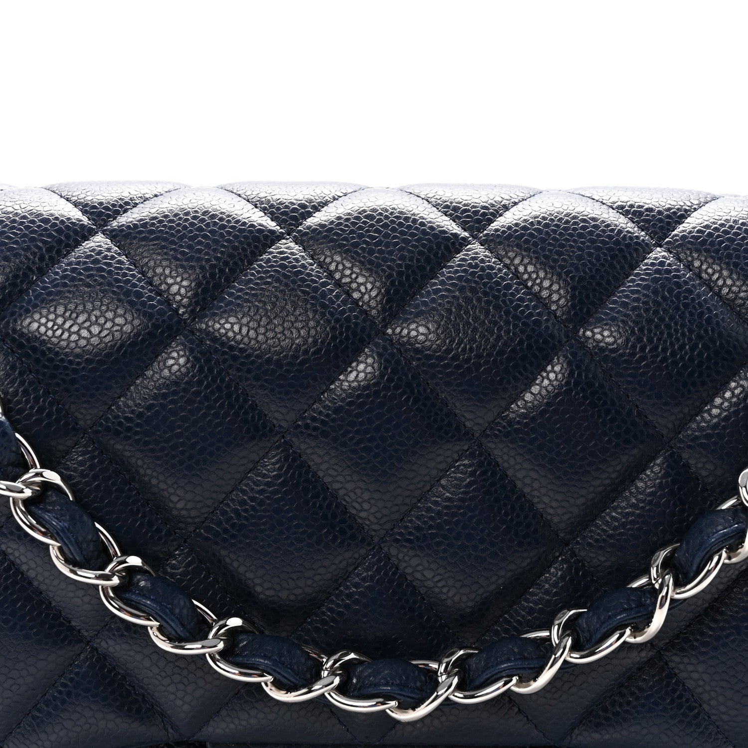 Chanel Caviar Quilted Jumbo Double Flap Navy Blue 8 of 11