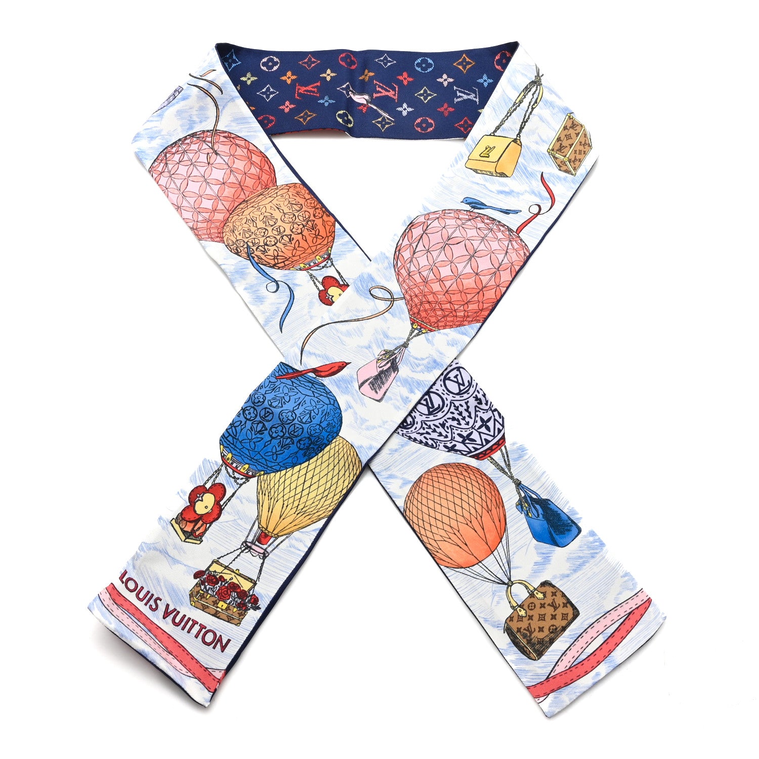 Louis Vuitton Silk Monogram Up And Away Bandeau Blue 1845900