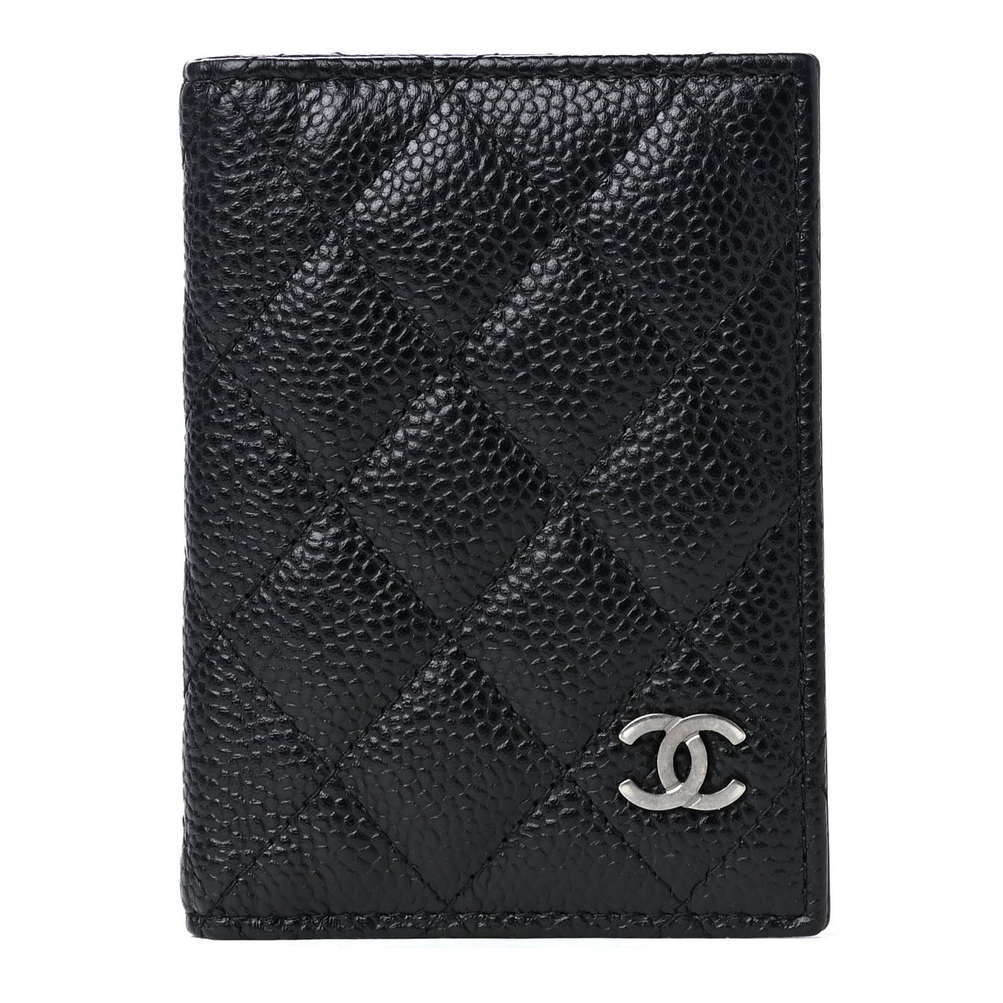 Caviar Quilted Card Holder Wallet Black