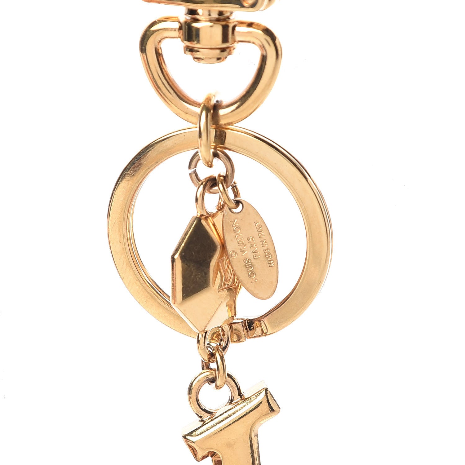 Louis Vuitton LV Facettes Bag Charm Key Holder Gold 3 of 5