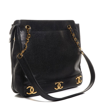 Chanel Caviar CC Shoulder Bag Black 3 of 8