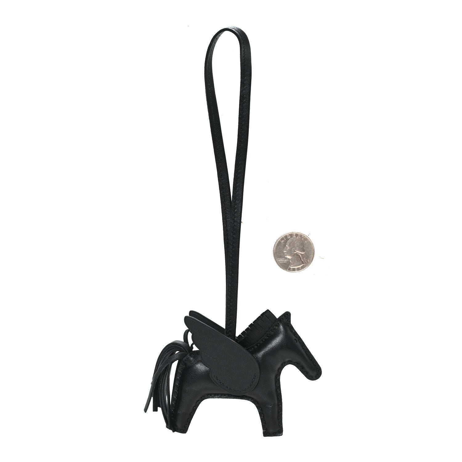 Hermes Milo Lambskin Grigri Rodeo Pegase Horse Bag Charm PM So Black 2 of 5