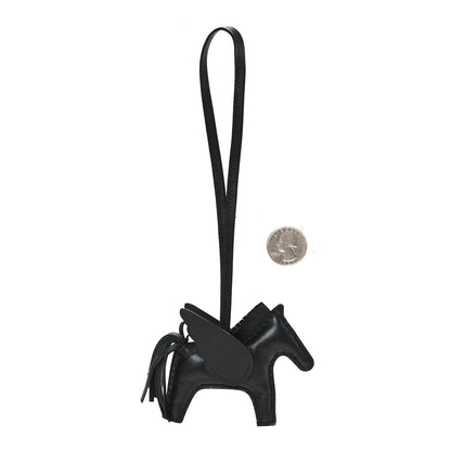 Hermes Milo Lambskin Grigri Rodeo Pegase Horse Bag Charm PM So Black 2 of 5