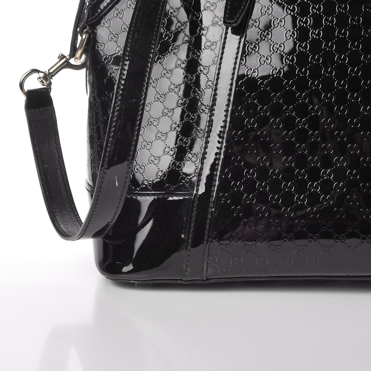 Gucci Patent Microguccissima Medium Nice Top Handle Dome Bag Black 15 of 15