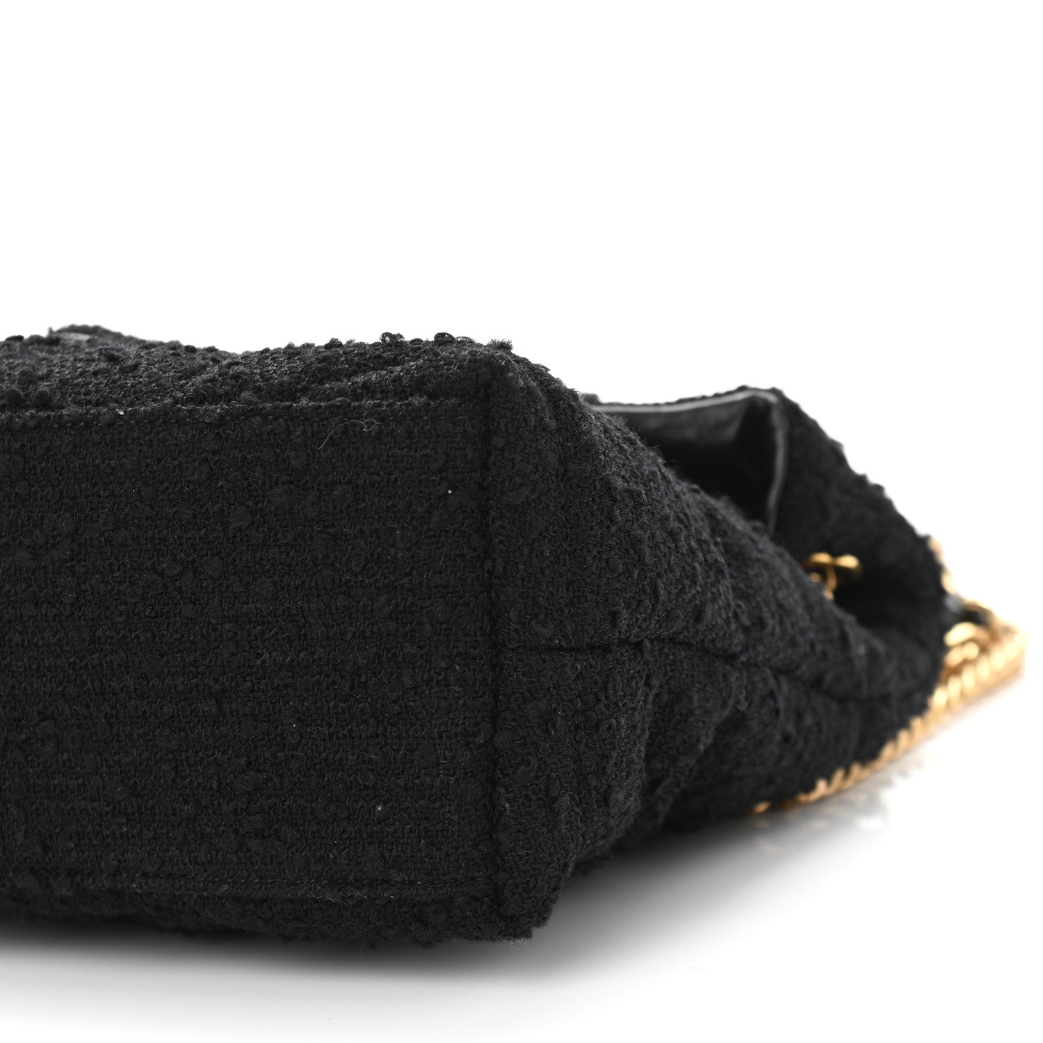Saint Laurent Tweed Quilted Small Loulou Puffer Monogram Chain Satchel Black 10 of 10