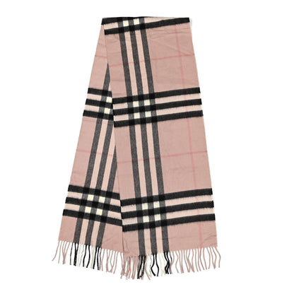 Burberry Cashmere Giant Icon Check Fringe Scarf Ash Rose 2 of 5