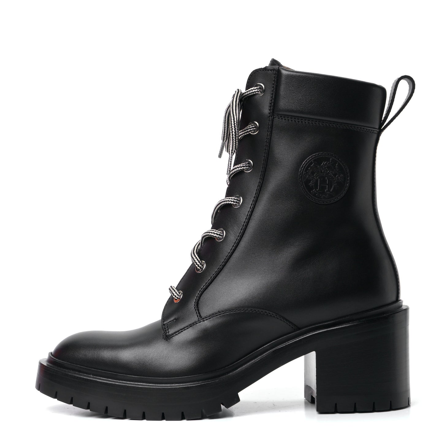 Calfskin Bridge Ankle Boots 38.5 Black