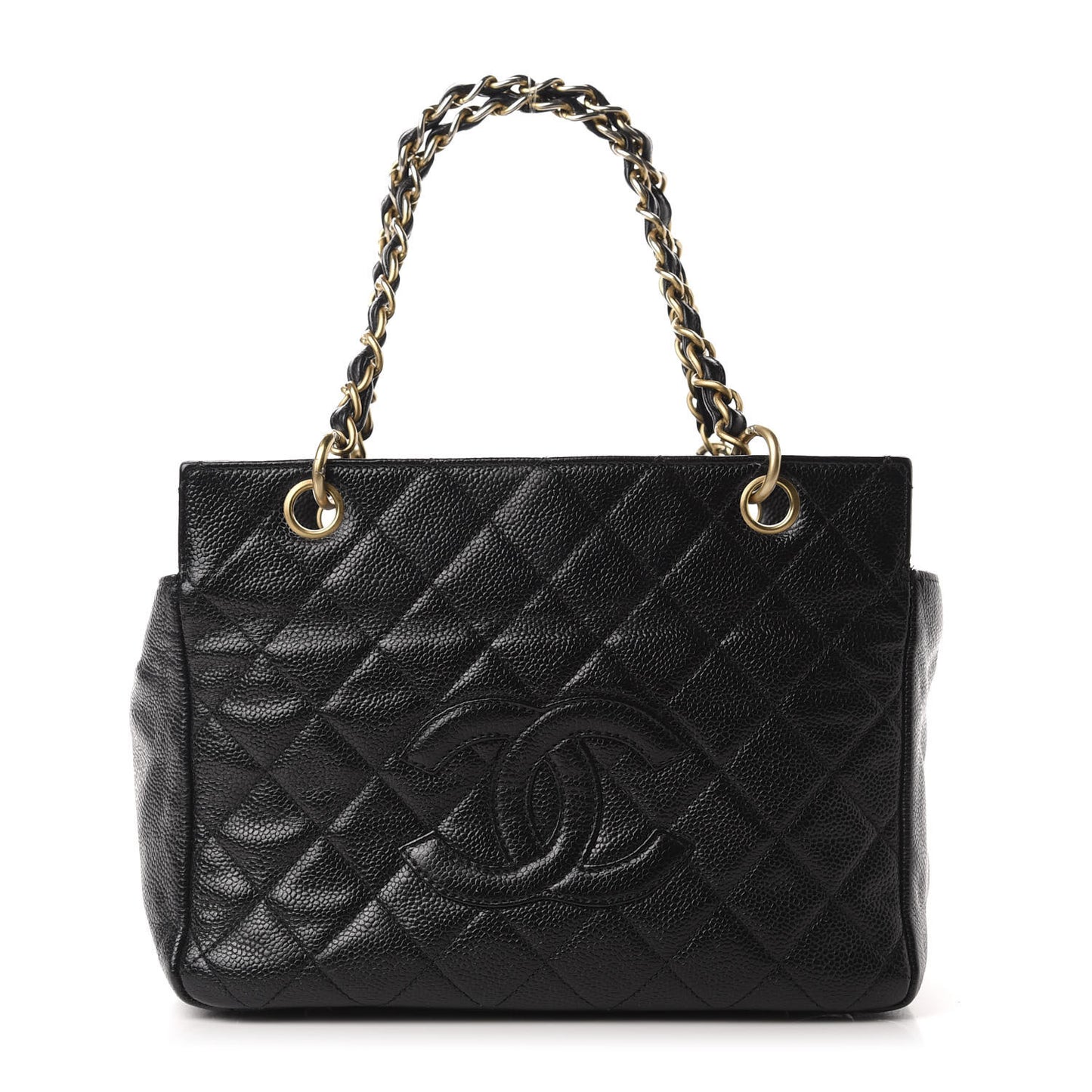 Caviar Quilted Petit Timeless Tote PTT Black