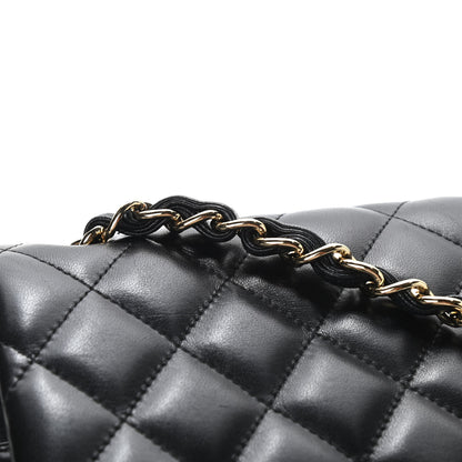 Chanel Lambskin Quilted Jumbo Double Flap Black 12 of 13