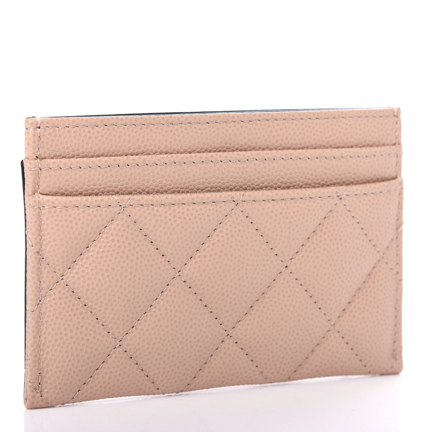 Chanel Caviar Quilted Filigree Card Holder Beige Black 3 of 9