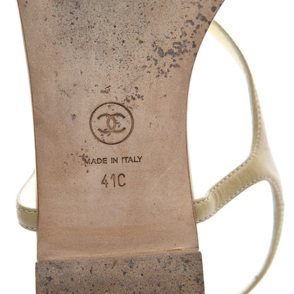Chanel Lambskin Camellia Thong Sandals 41 Beige 7 of 7