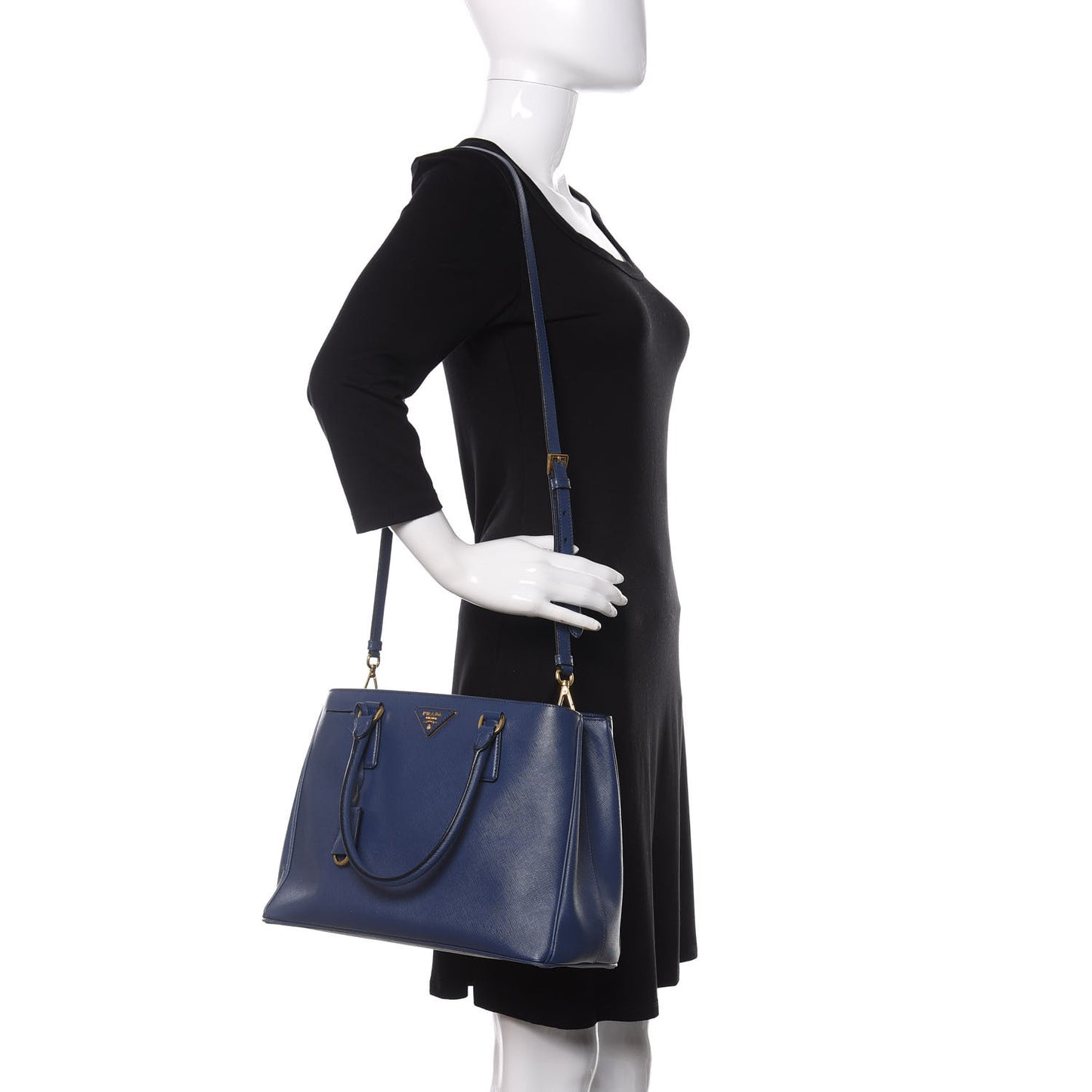 Saffiano Lux Medium Tote Bluette