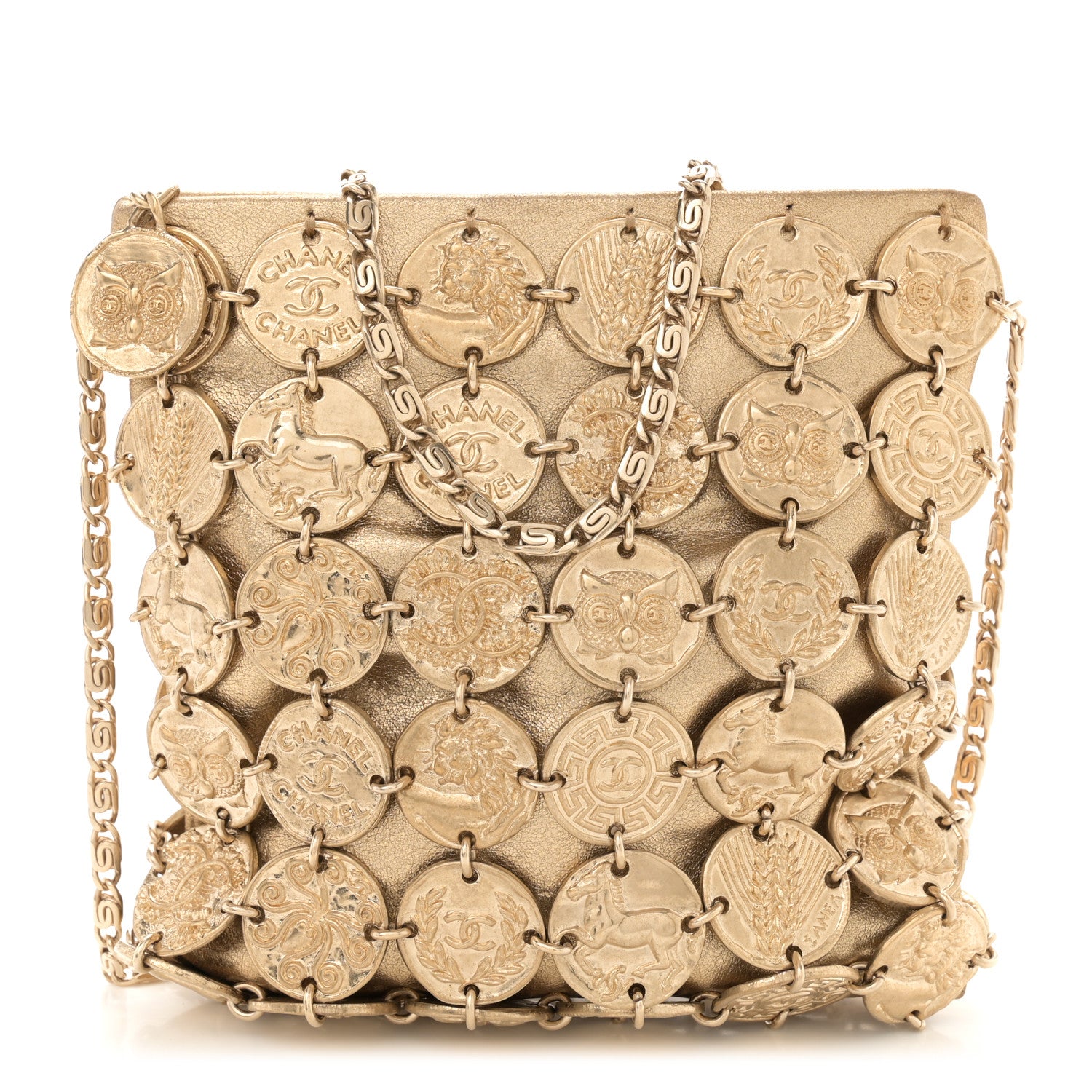 Chanel Metallic Calfskin Medallion Shoulder Bag Gold 1 of 11