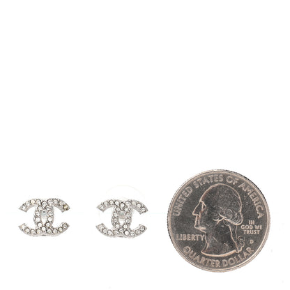 Chanel Crystal CC Earrings Silver 2 of 4