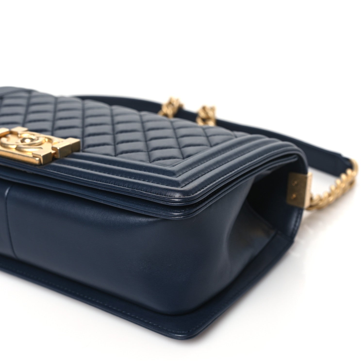 Chanel Lambskin Quilted Medium Boy Flap Blue 10 of 10