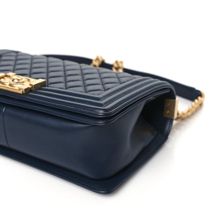 Chanel Lambskin Quilted Medium Boy Flap Blue 10 of 10