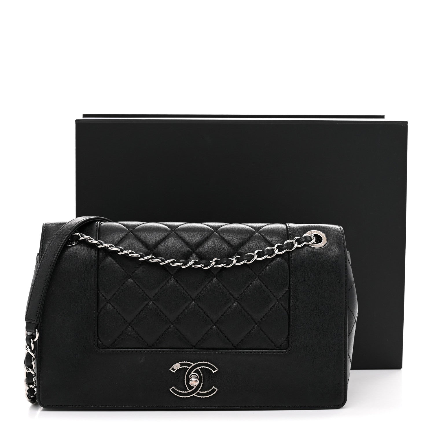 Chanel Sheepskin Quilted Vintage Mademoiselle Flap Black 13 of 13