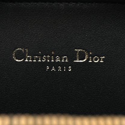 Christian Dior Calfskin Canvas Houndstooth Embroidered CD Signature Oval Crossbody Camera Bag Black White 6 of 11
