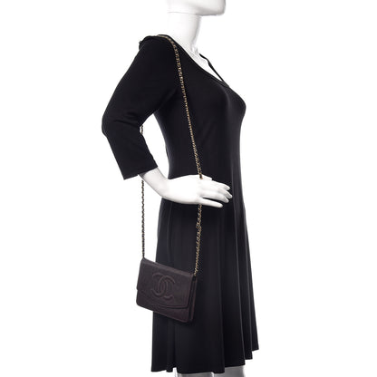 Chanel Caviar Timeless CC Wallet On Chain WOC Dark Brown 2 of 16