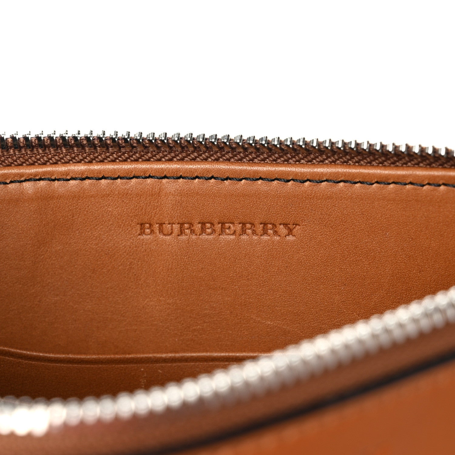 Burberry Mega Check Peyton Crossbody Clutch Bag Saddle Brown 5 of 7