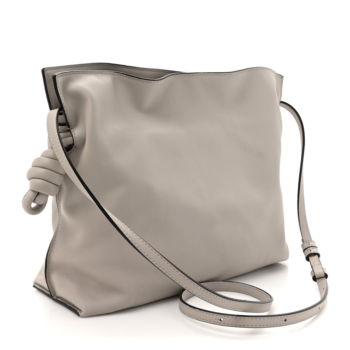 Mellow Nappa Medium Flamenco Knot Clutch Ghost