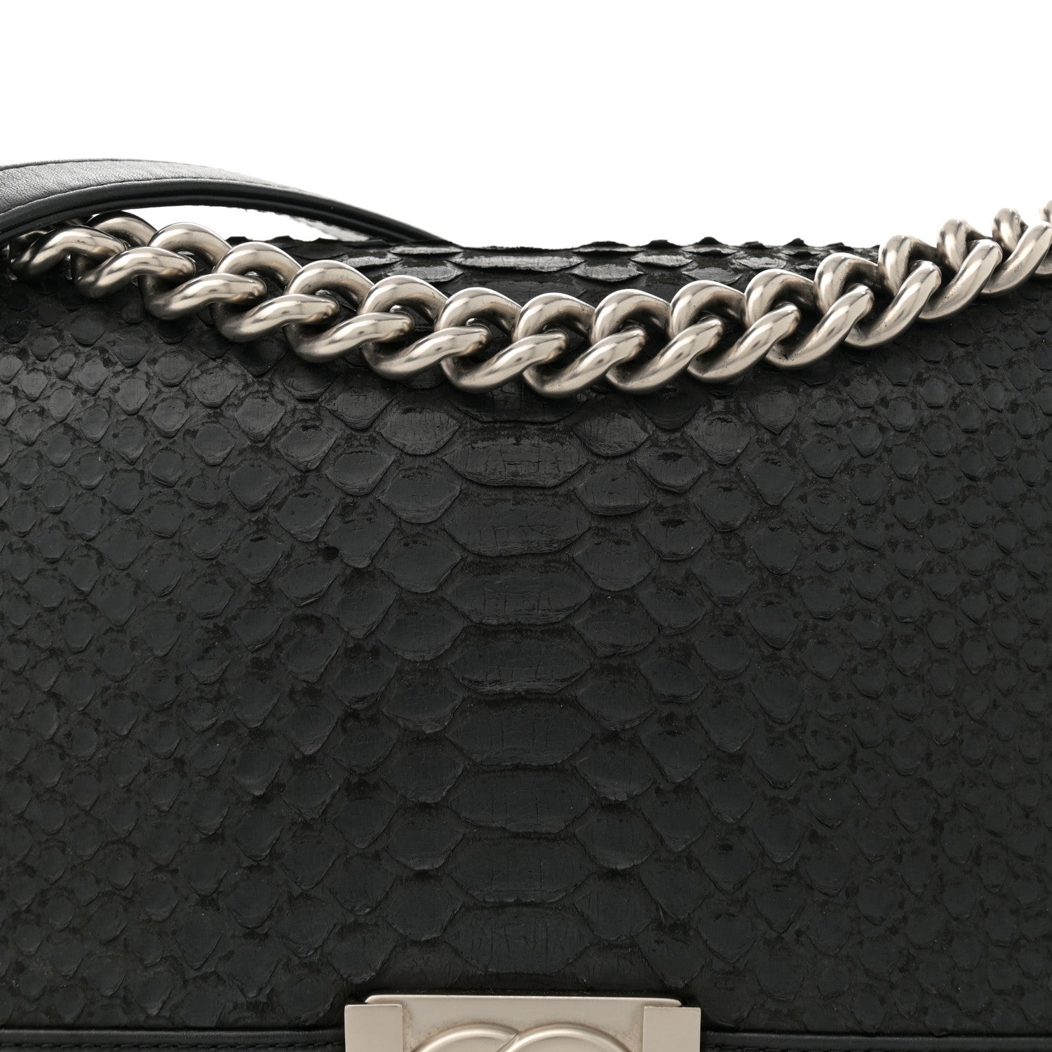 Chanel Snakeskin Medium Boy Flap Black 8 of 16