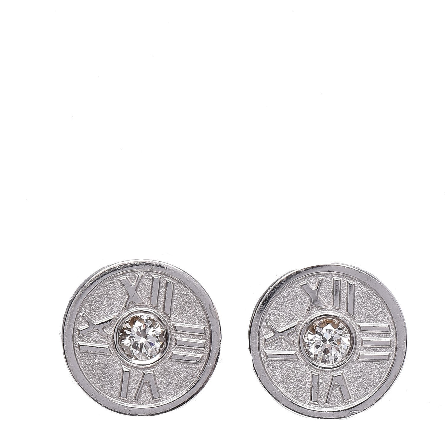 18K White Gold Diamond Atlas Stud Earrings