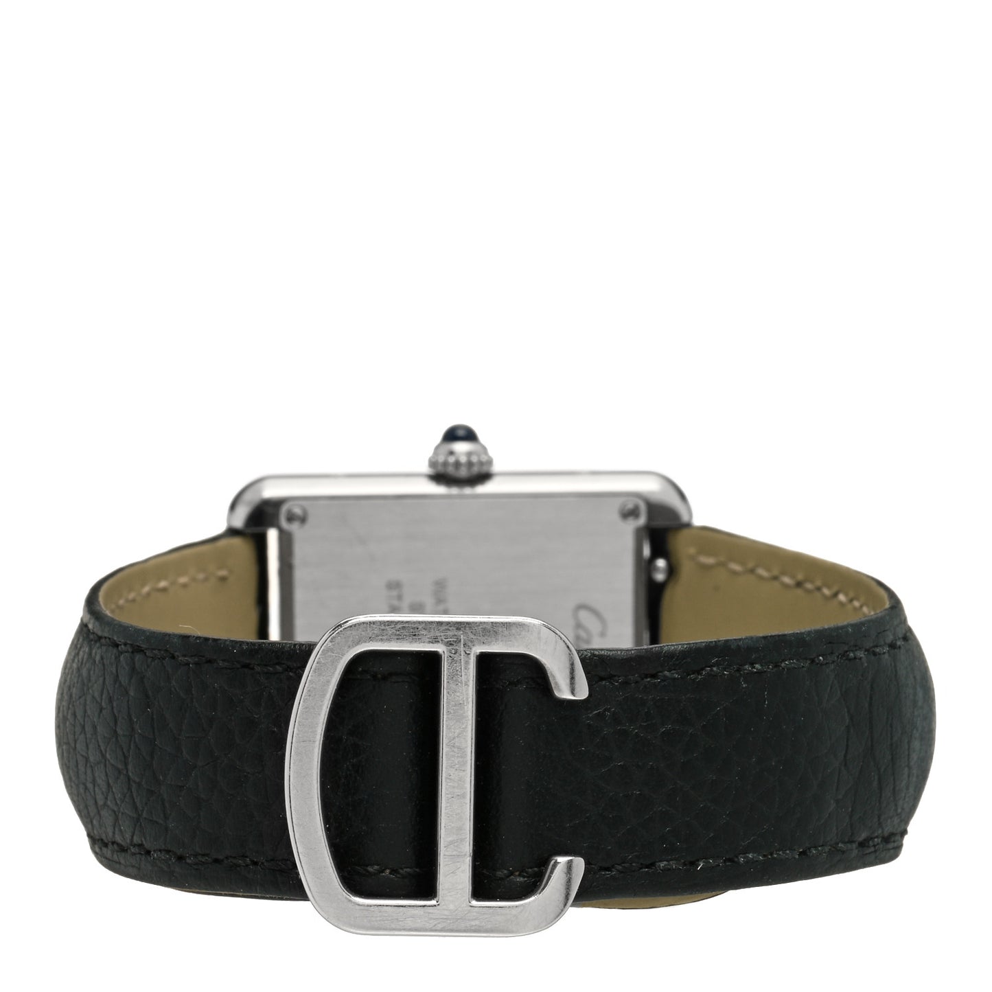 Stainless Steel Calfskin 24mm Tank Solo Quartz Watch