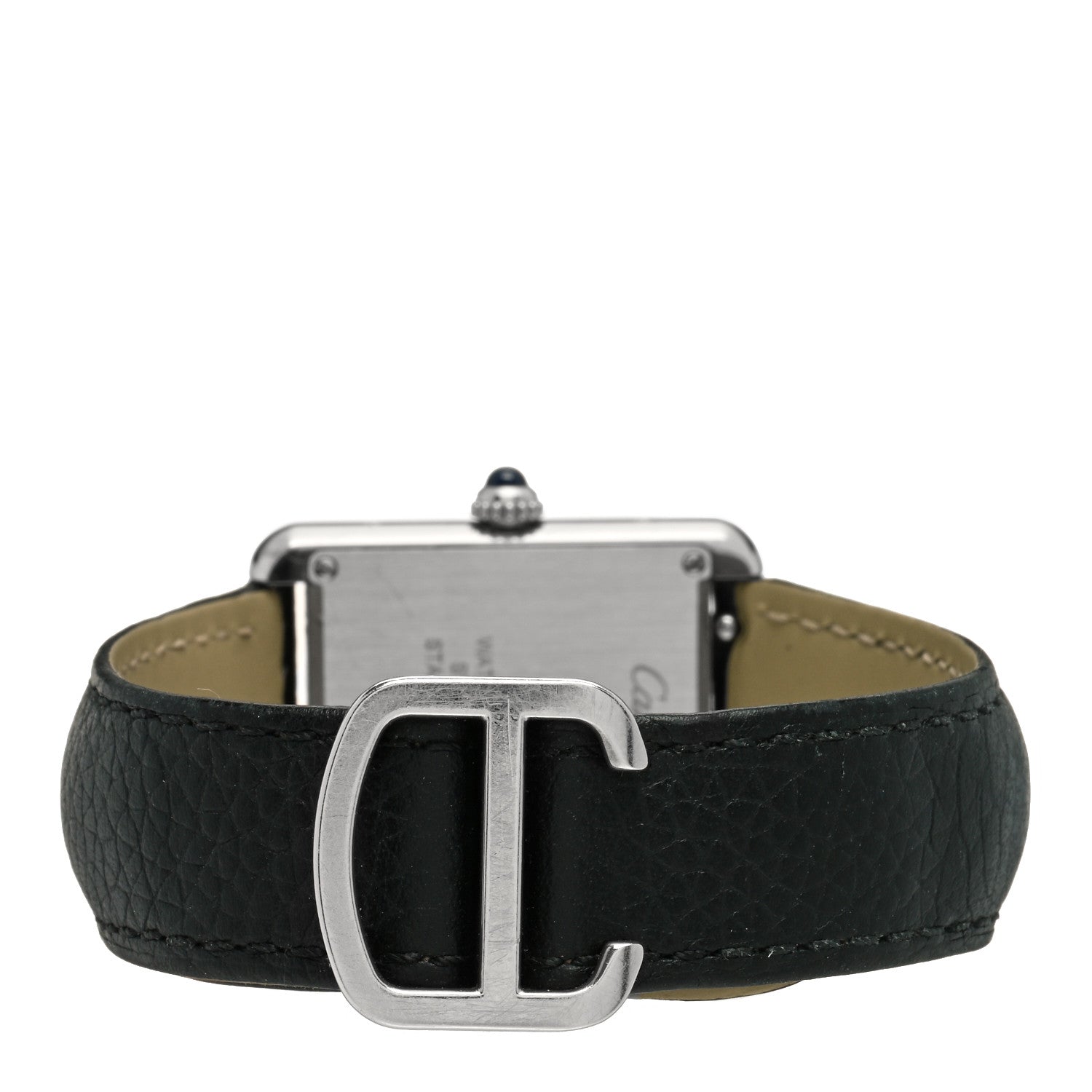 Cartier Stainless Steel Calfskin 24mm Tank Solo Quartz Watch 3 of 5