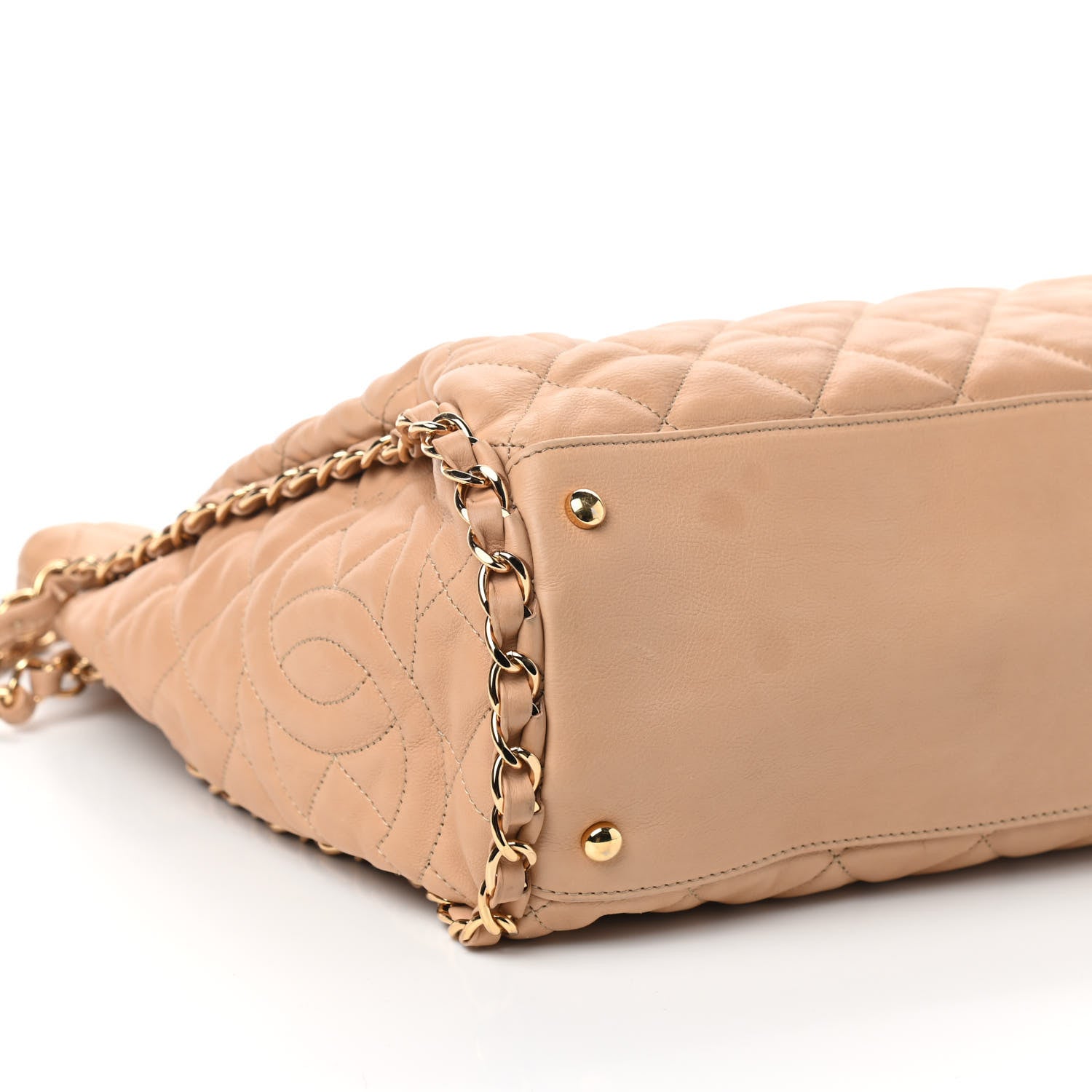 Chanel Calfskin Quilted Large Chain Me Hobo Beige 9 of 10