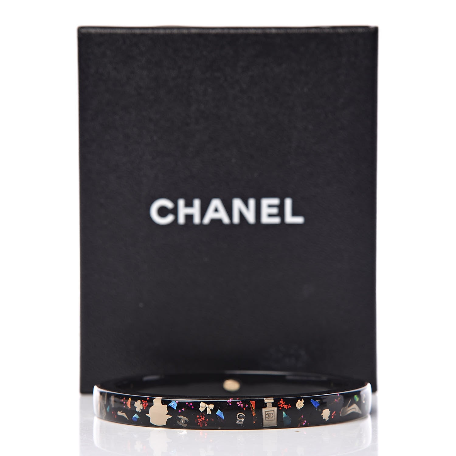 Chanel Lucite Glitter CC Bangle Black 5 of 5