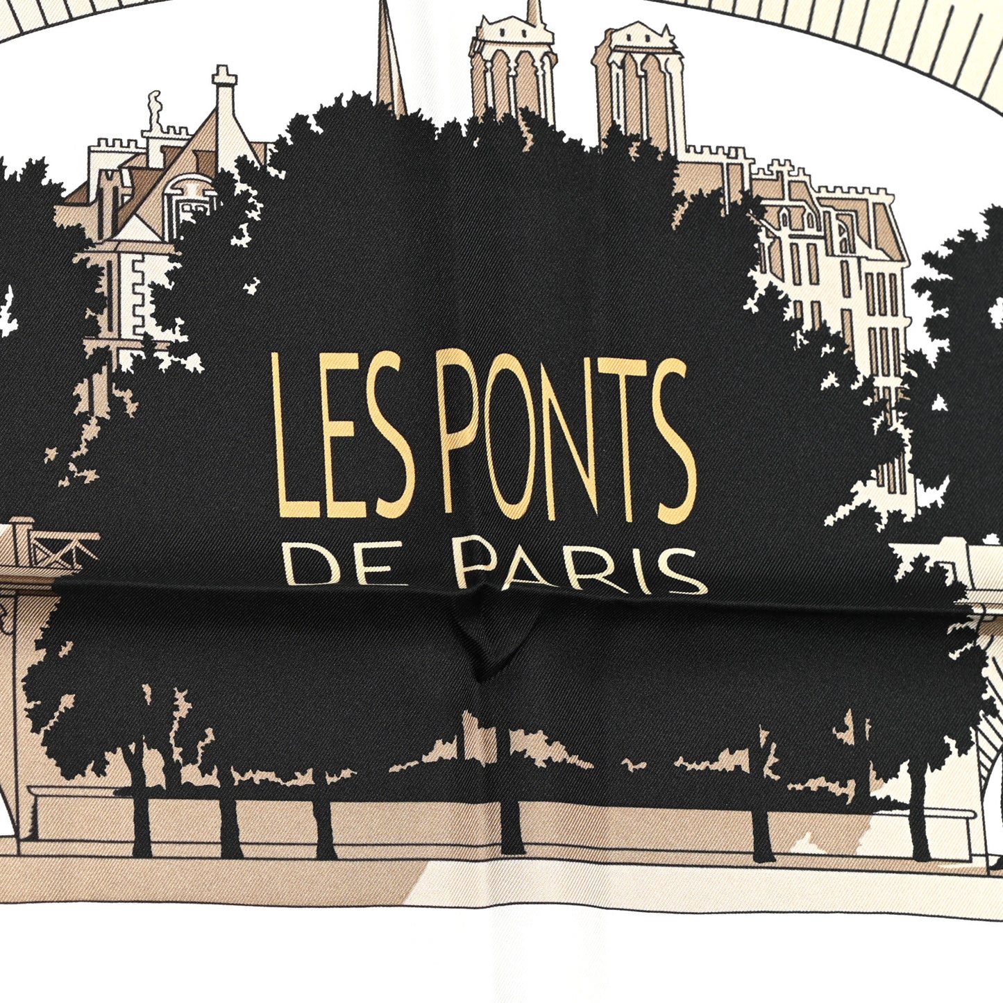 Silk Les Ponts De Paris Scarf 90 Black White