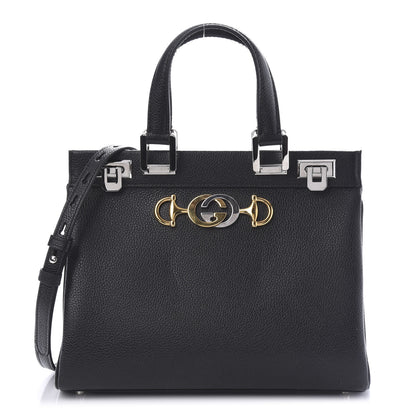 Gucci Grainy Calfskin Small Zumi Top Handle Bag Black 1 of 11